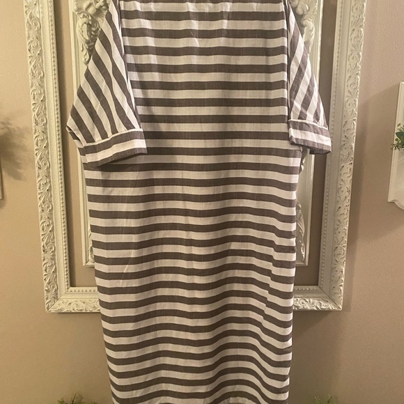 OVERSIZED T- SHIRT DRESS — LINEN LIKE - Picture 2 of 4